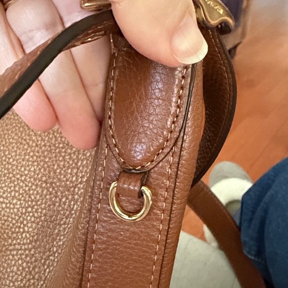 Coach Val Duffle Shoulder Bag Redwood Brown w Gold Pebbled Leather EUC - Picture 16 of 16